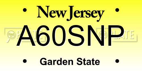 A60SNP New Jersey License Plate