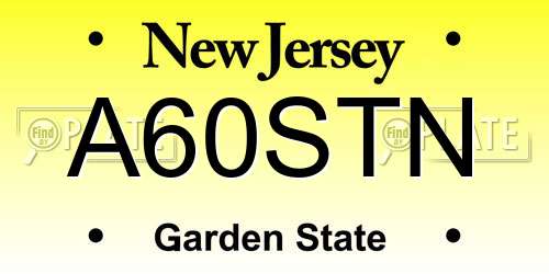 A60STN New Jersey License Plate