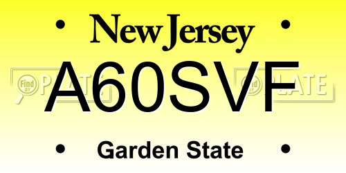A60SVF New Jersey License Plate