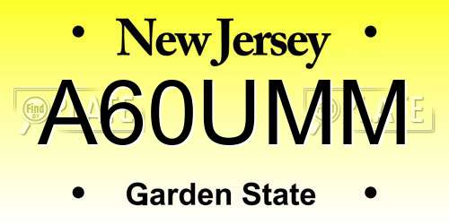 A60UMM New Jersey License Plate