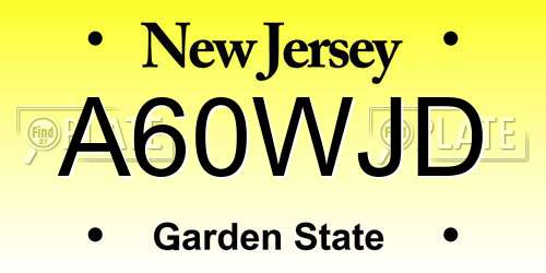 A60WJD New Jersey License Plate