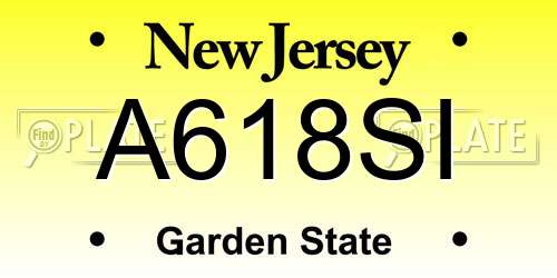 A618SI New Jersey License Plate