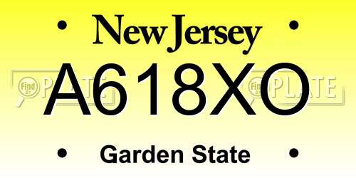A618XO New Jersey License Plate