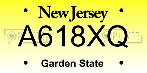 A618XQ New Jersey License Plate