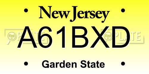 A61BXD New Jersey License Plate