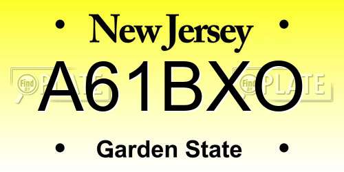A61BXO New Jersey License Plate