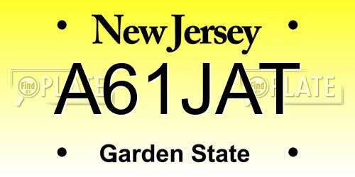 A61JAT New Jersey License Plate