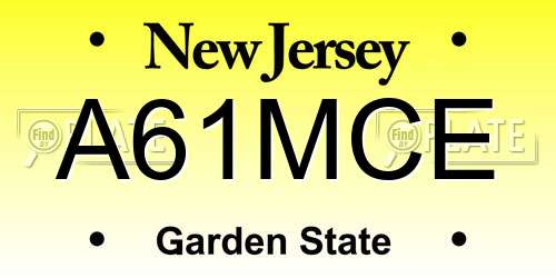 A61MCE New Jersey License Plate