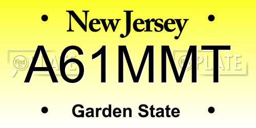 A61MMT New Jersey License Plate