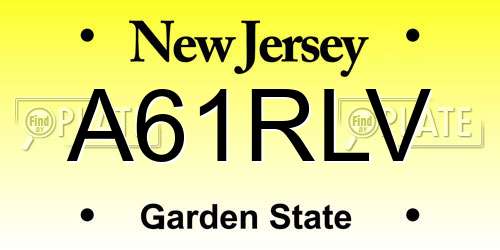 A61RLV New Jersey License Plate