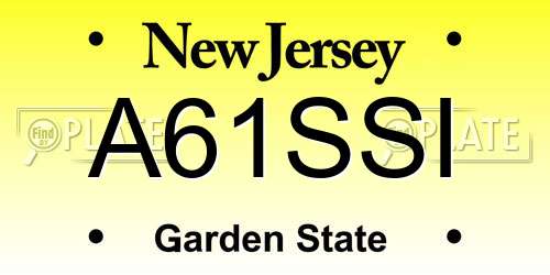 A61SSI New Jersey License Plate