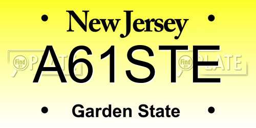 A61STE New Jersey License Plate