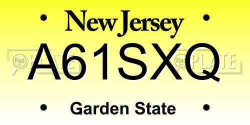 A61SXQ New Jersey License Plate