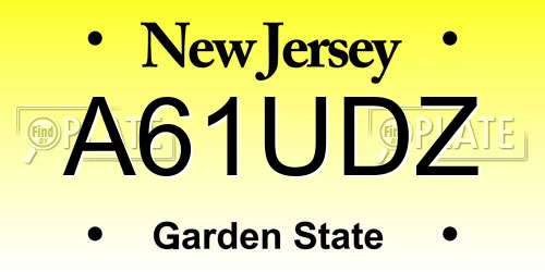 A61UDZ New Jersey License Plate