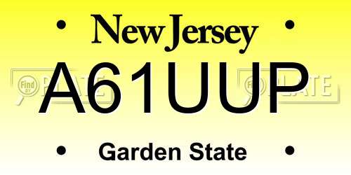 A61UUP New Jersey License Plate