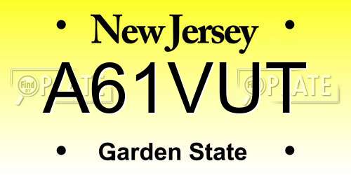 A61VUT New Jersey License Plate
