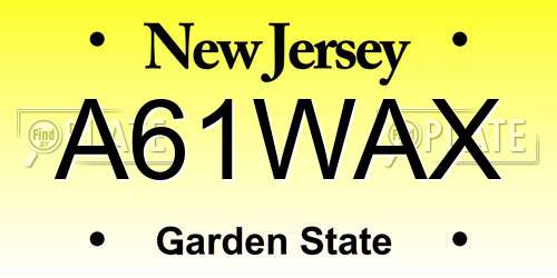 A61WAX New Jersey License Plate