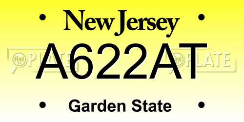 A622AT New Jersey License Plate