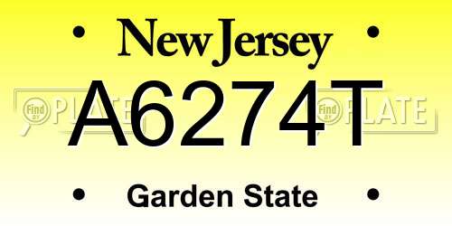 A6274T New Jersey License Plate