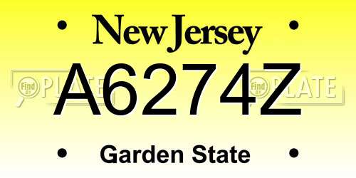 A6274Z New Jersey License Plate