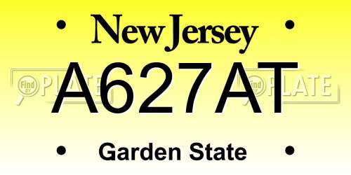 A627AT New Jersey License Plate