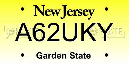 A62UKY New Jersey License Plate