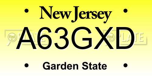 A63GXD New Jersey License Plate