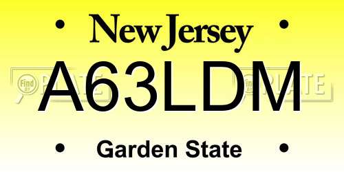 A63LDM New Jersey License Plate