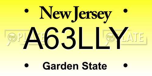 A63LLY New Jersey License Plate
