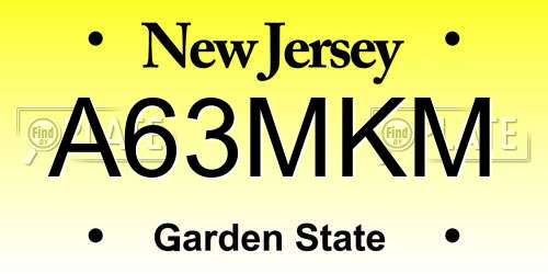 A63MKM New Jersey License Plate
