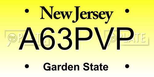 A63PVP New Jersey License Plate