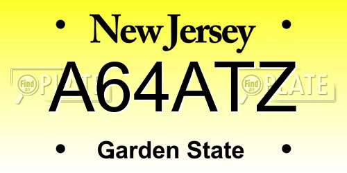 A64ATZ New Jersey License Plate