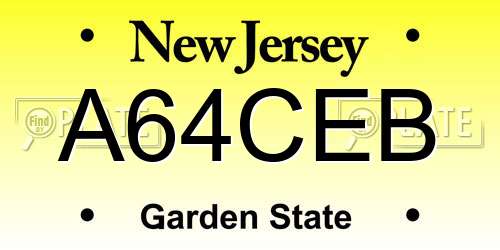 A64CEB New Jersey License Plate