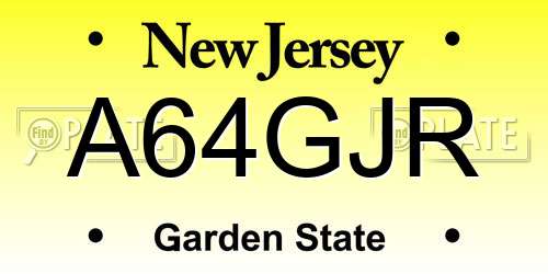 A64GJR New Jersey License Plate