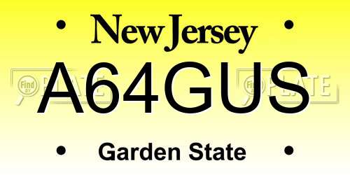 A64GUS New Jersey License Plate