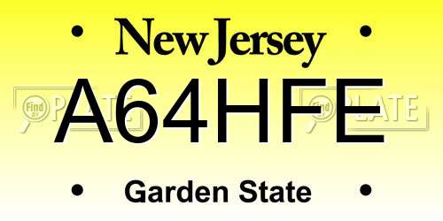 A64HFE New Jersey License Plate