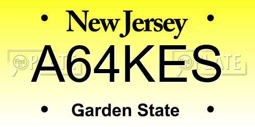 A64KES New Jersey License Plate