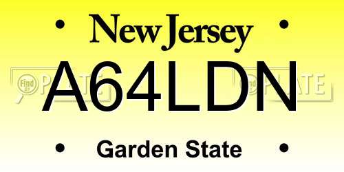 A64LDN New Jersey License Plate