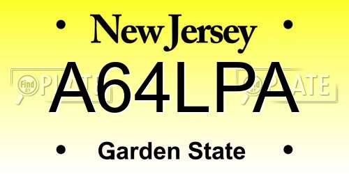 A64LPA New Jersey License Plate