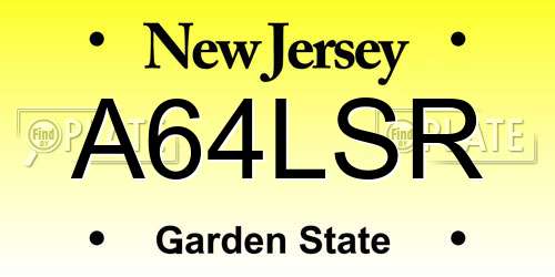 A64LSR New Jersey License Plate