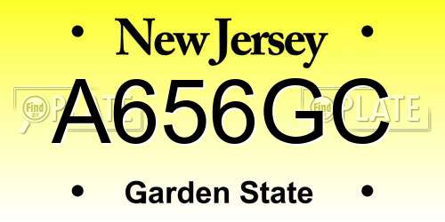 A656GC New Jersey License Plate