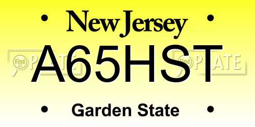 A65HST New Jersey License Plate