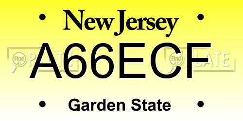 A66ECF New Jersey License Plate
