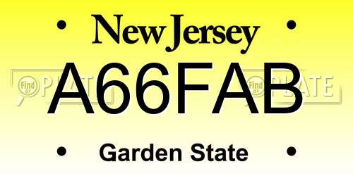 A66FAB New Jersey License Plate