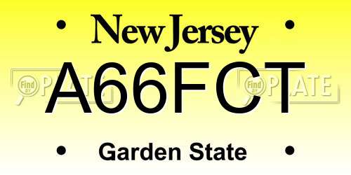 A66FCT New Jersey License Plate