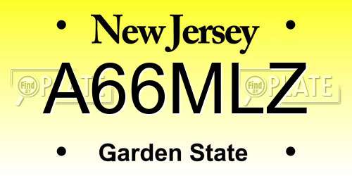 A66MLZ New Jersey License Plate