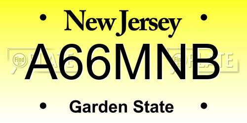 A66MNB New Jersey License Plate