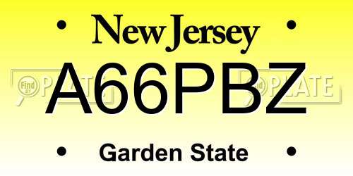 A66PBZ New Jersey License Plate
