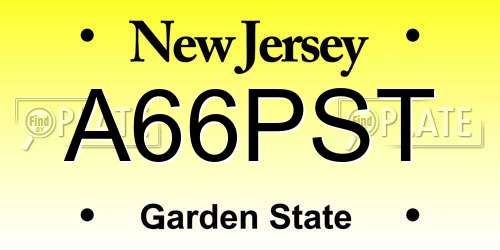 A66PST New Jersey License Plate