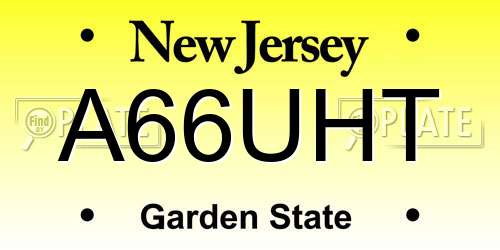 A66UHT New Jersey License Plate